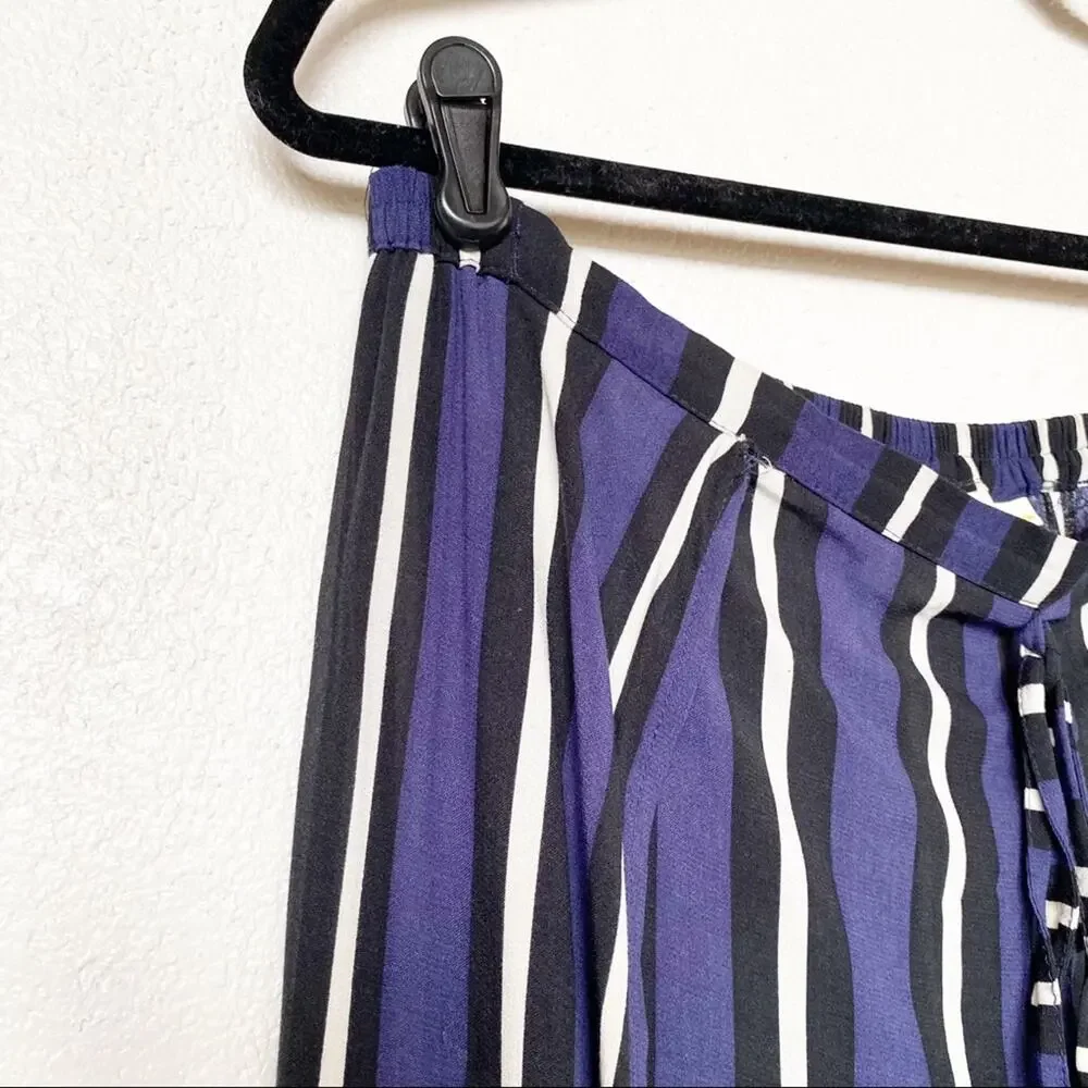 Maeve Striped Open Side Slit Pull On Elastic Waist Pants Size XS